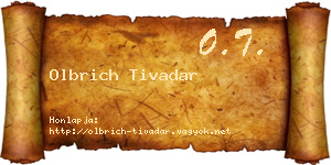 Olbrich Tivadar névjegykártya